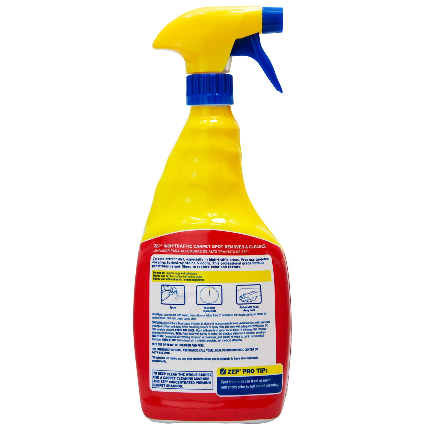 Zep High Traffic Carpet Spot Remover & Cleaner – Enzymatic Stain Remover – 32 Oz.