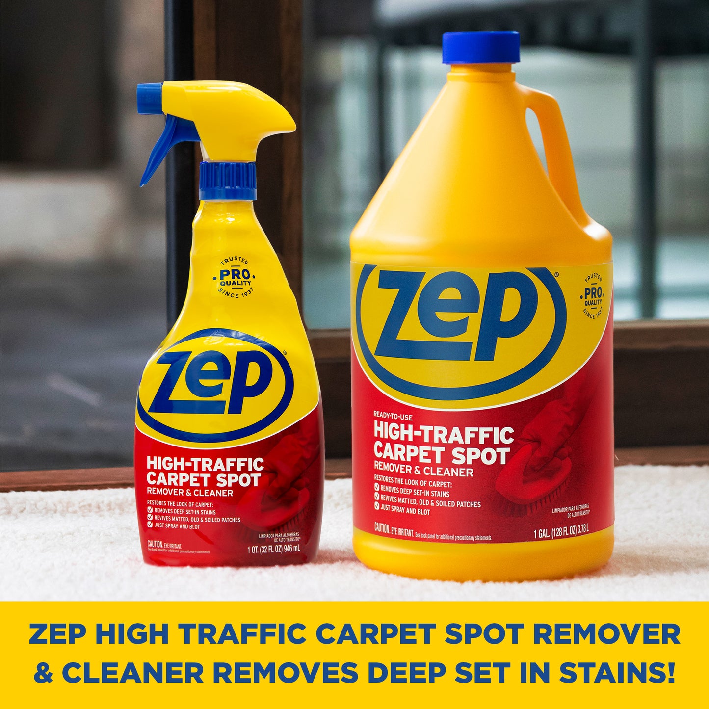 Zep Hi-Traffic Carpet Spot Remover & Cleaner 1 Gal and Zep All-Purpose Carpet Shampoo Concentrate 1 Gal
