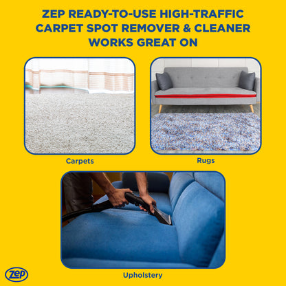 Zep High Traffic Carpet Spot Remover & Cleaner – Enzymatic Stain Remover – 1 Gallon