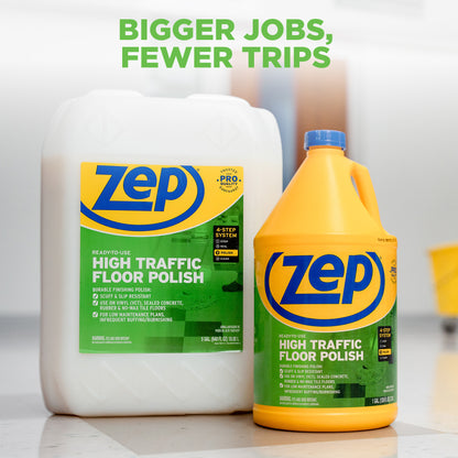 Zep High Traffic Floor Polish – Scuff Resistant Floor Shine – 1 Gallon