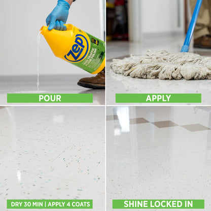 Zep High Traffic Floor Polish – Scuff Resistant Floor Shine – 1 Gallon
