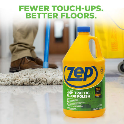 Zep High Traffic Floor Polish – Scuff Resistant Floor Shine – 1 Gallon