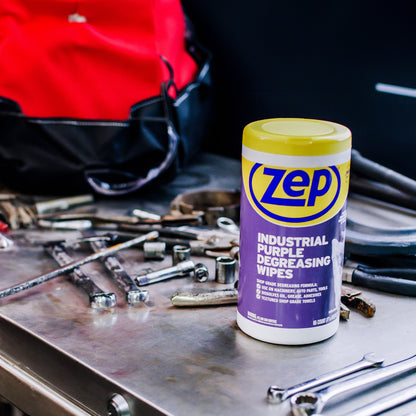 Industrial Purple Heavy-Duty Degreasing Wipes (65 Wipes per Canister)