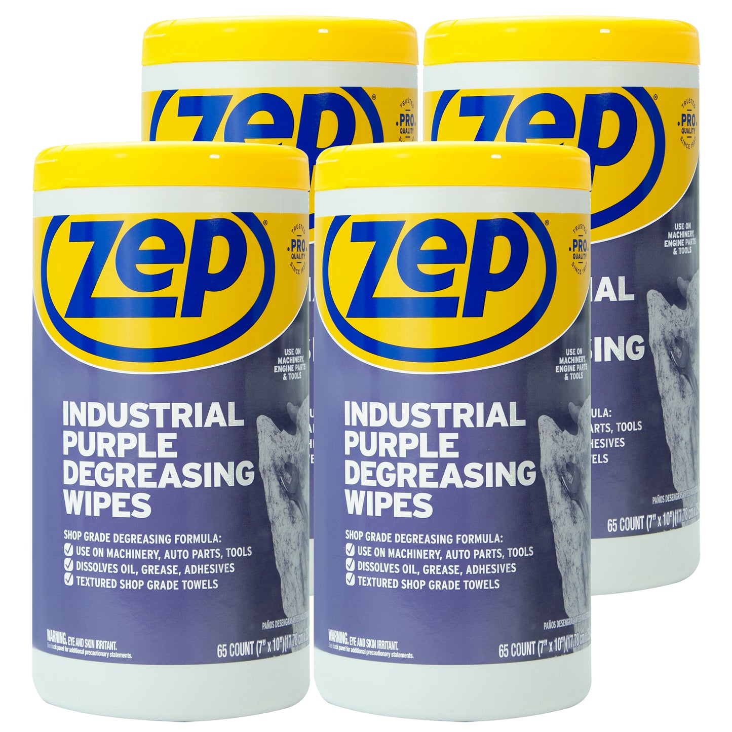 Industrial Purple Heavy-Duty Degreasing Wipes (65 Wipes per Canister)