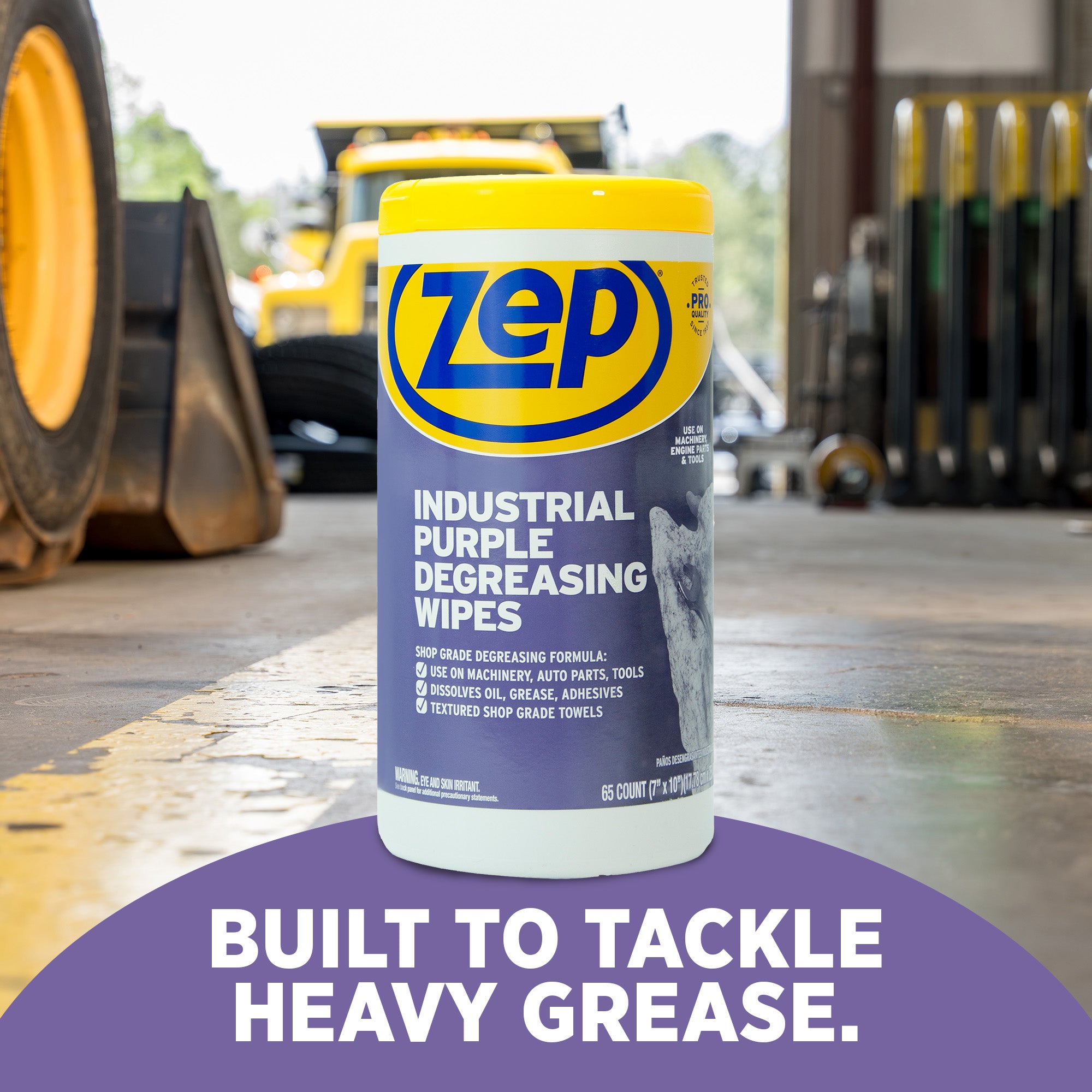 Industrial Purple Heavy-Duty Degreasing Wipes (65 Wipes per