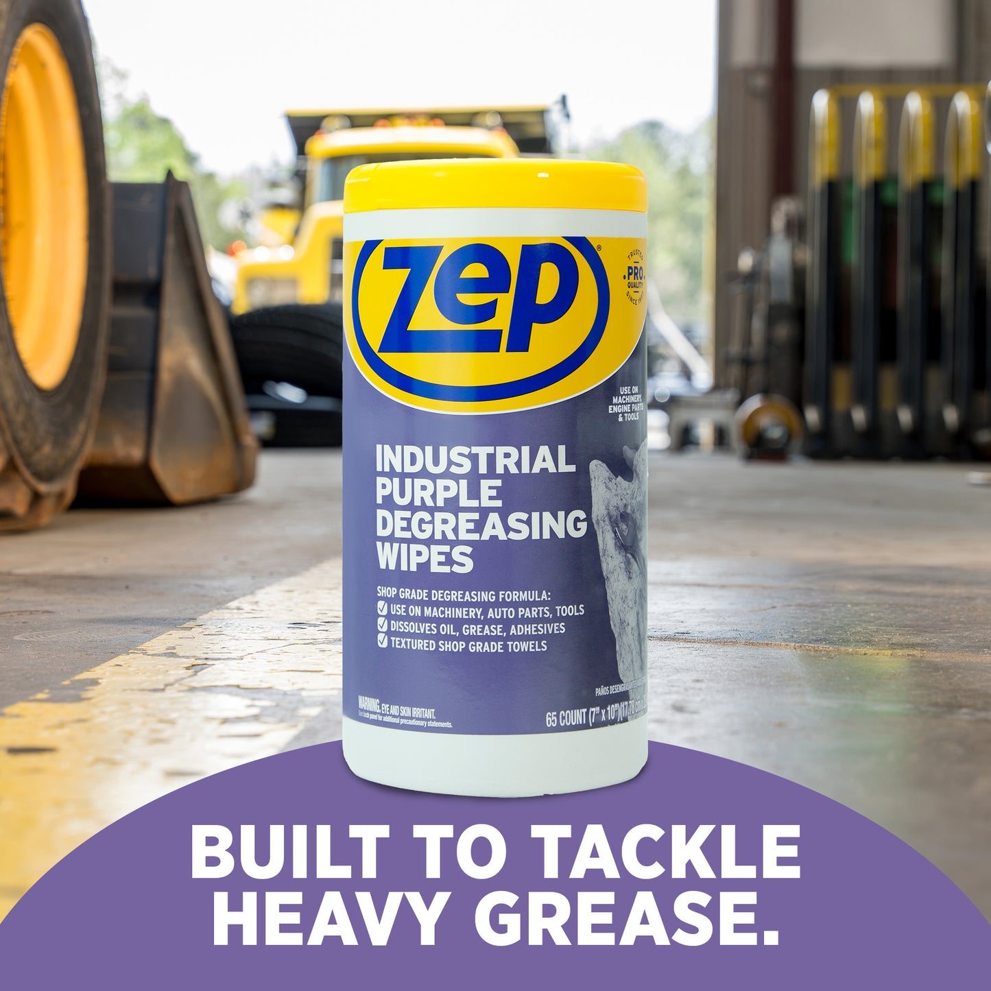 Industrial Purple Heavy-Duty Degreasing Wipes (65 Wipes per Canister)