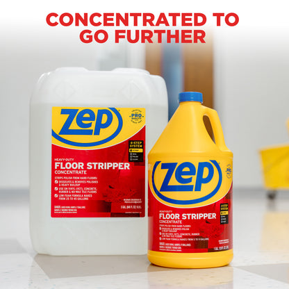 Zep Heavy-Duty Floor Stripper Concentrate – Removes Heavy Polish Buildup – 5 Gallon