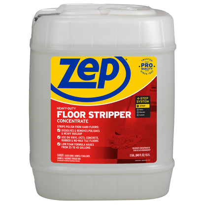 Zep Heavy-Duty Floor Stripper Concentrate – Removes Heavy Polish Buildup – 5 Gallon