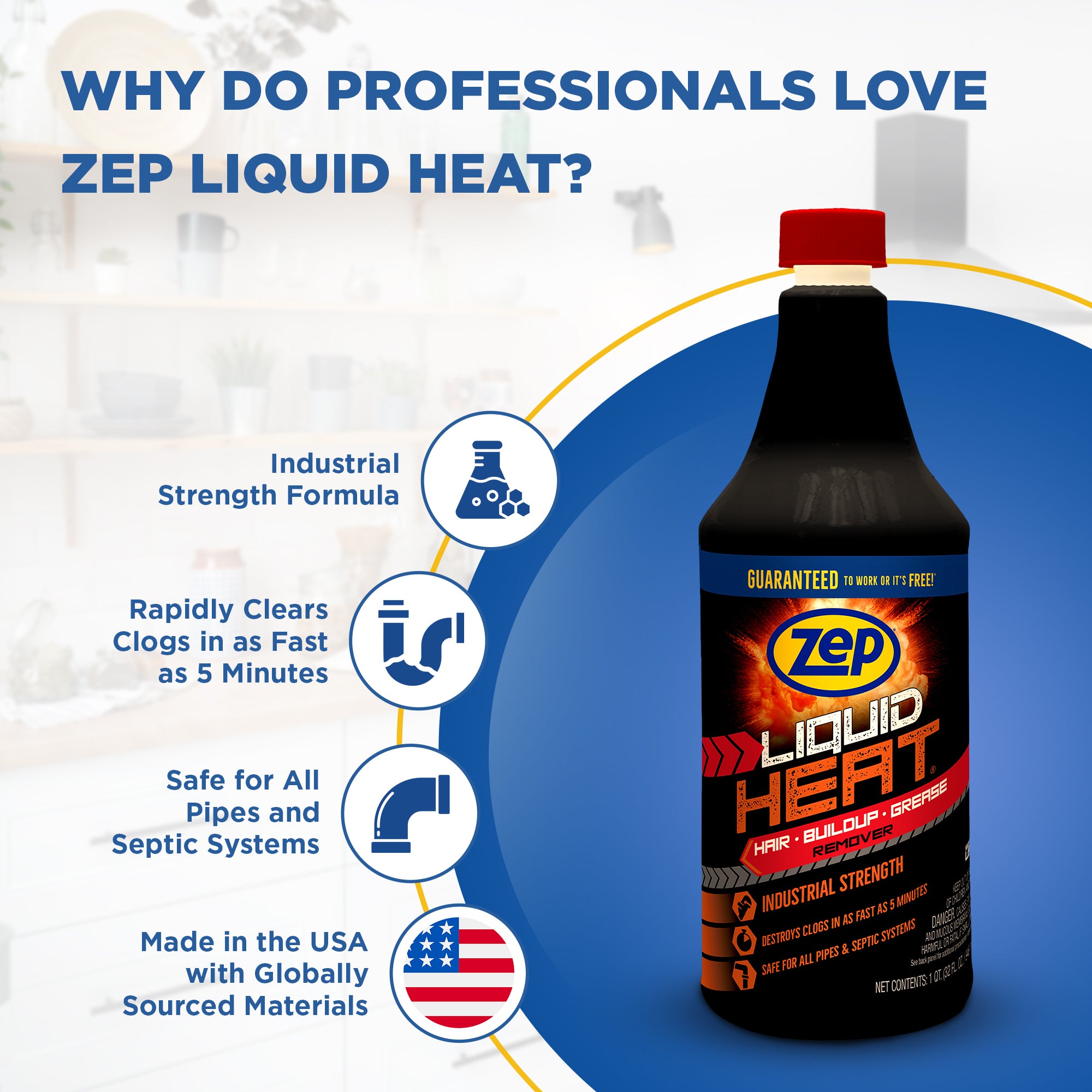 Liquid Heat Drain Opener - 32 Fl. Oz. – Zep Inc.
