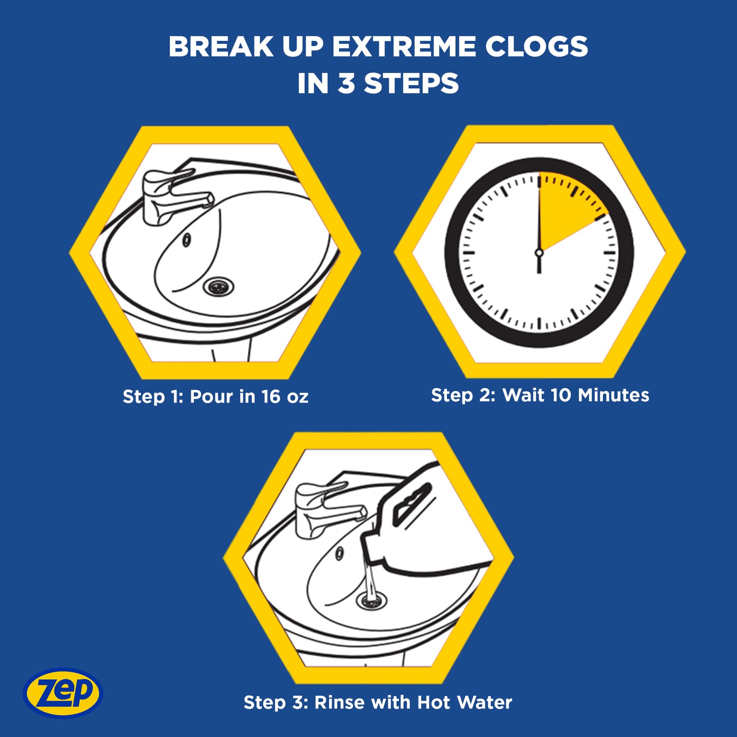 Zep Liquid Heat Hair, Grease, and Buildup Remover Gel – Industrial Strength Drain Cleaner – 1 Gallon