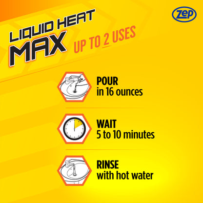 Zep Liquid Heat Max Clog Remover Gel - Destroys Hair, Build-Up & Grease - 32 oz.