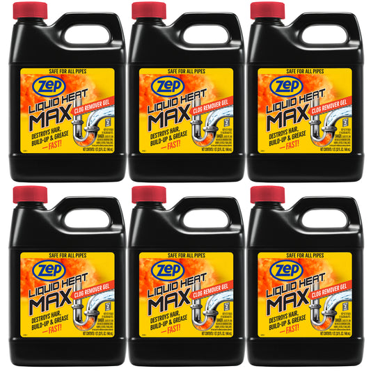 Zep Liquid Heat Max Clog Remover Gel - Destroys Hair, Build-Up & Grease - 32 oz.