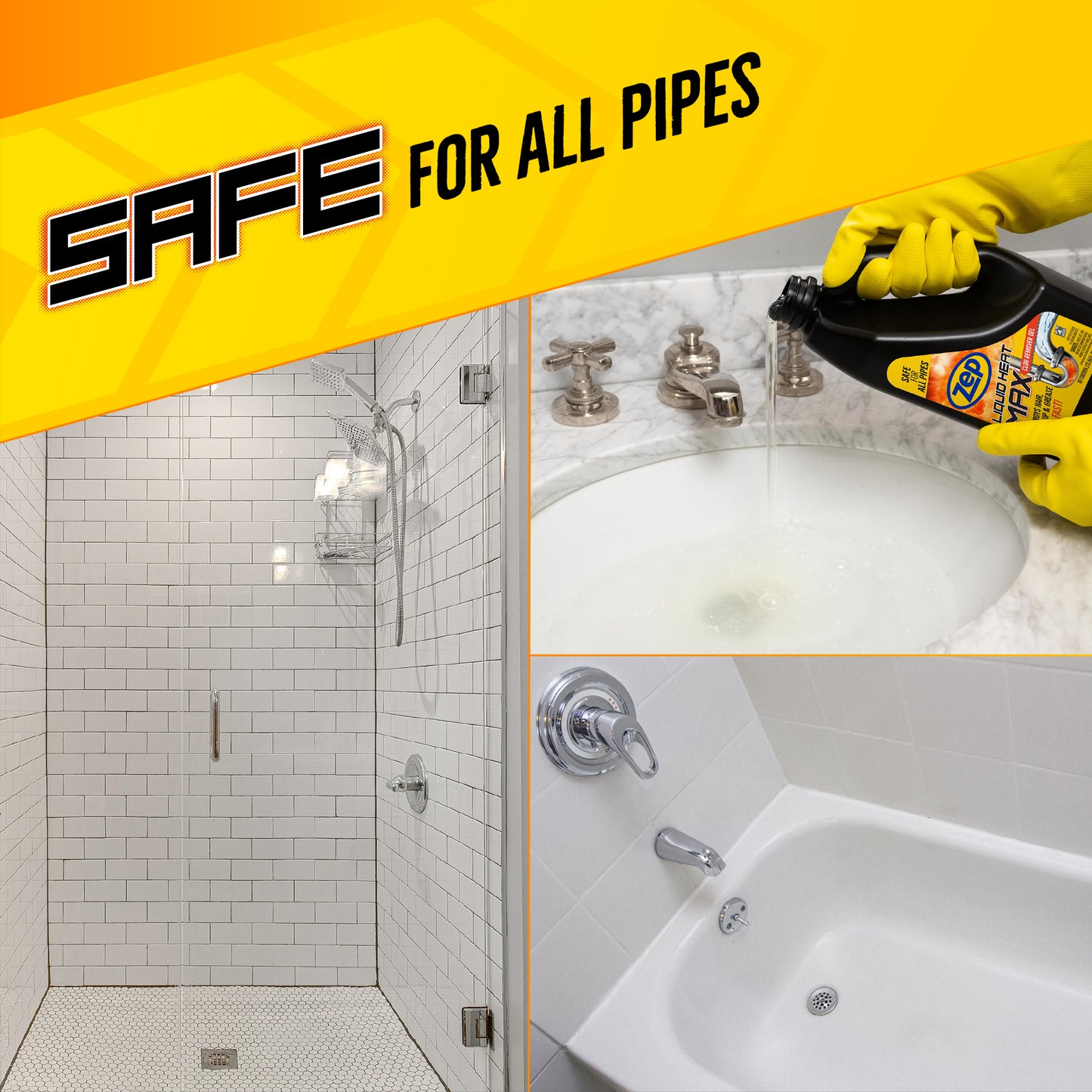 Zep Liquid Heat Max Clog Remover Gel - Destroys Hair, Build-Up & Grease - 64 oz.