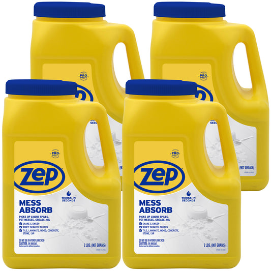 Zep Mess Absorb Hard Floor Spill Absorbent for Pet Mess, Grease, Oil & Liquid Spills - 2 lbs