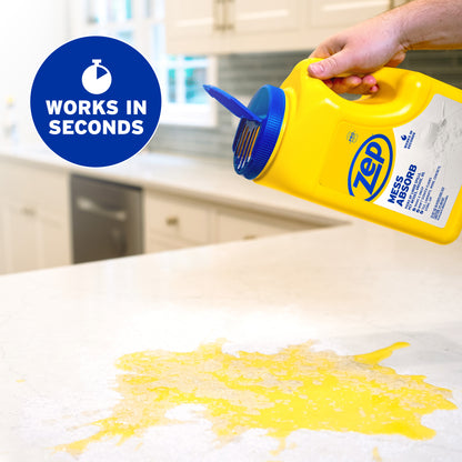 Zep Mess Absorb Hard Floor Spill Absorbent for Pet Mess, Grease, Oil & Liquid Spills - 2 lbs