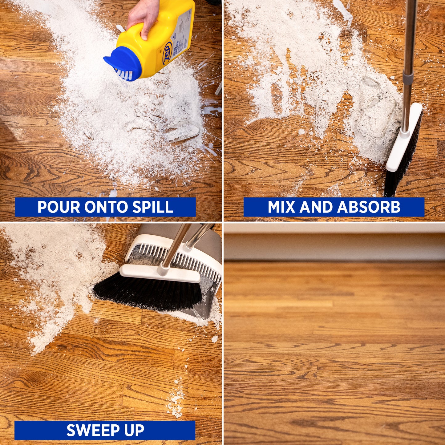 Zep Mess Absorb Hard Floor Spill Absorbent for Pet Mess, Grease, Oil & Liquid Spills - 2 lbs