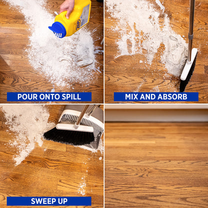 Zep Mess Absorb Hard Floor Spill Absorbent for Pet Mess, Grease, Oil & Liquid Spills - 2 lbs