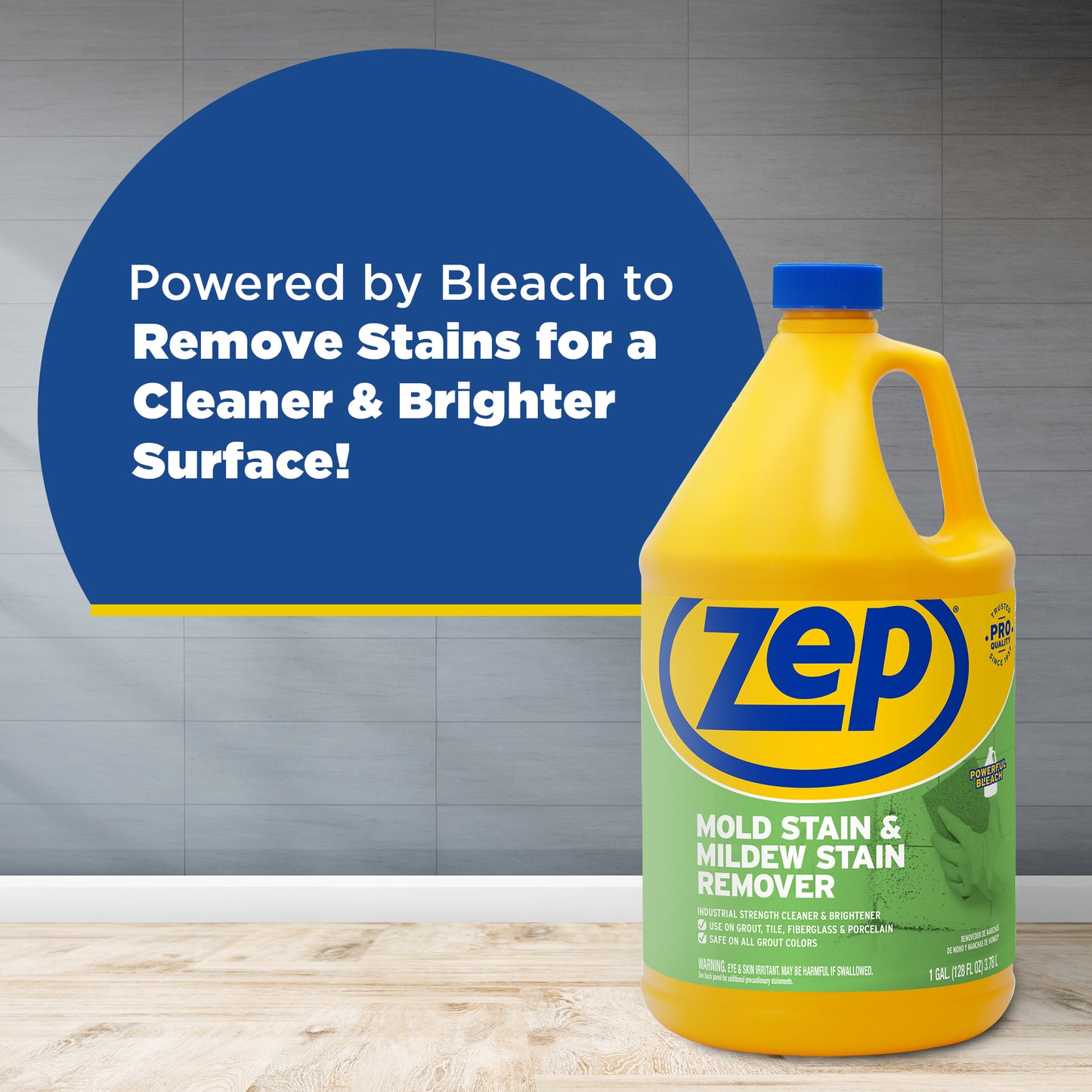 Zep Mold Stain and Mildew Stain Remover – Bleach Formula – 1 Gallon