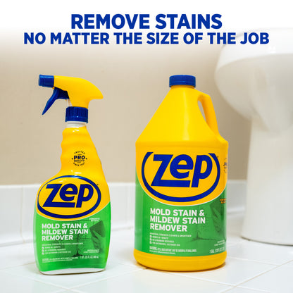 Zep Mold Stain and Mildew Stain Remover 1 Gal (Case of 4) with Zep Bleach Resistant Sprayer Bottles (Case of 12) Bundle
