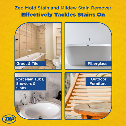 Zep Mold Stain and Mildew Stain Remover – Bleach Formula – 1 Gallon