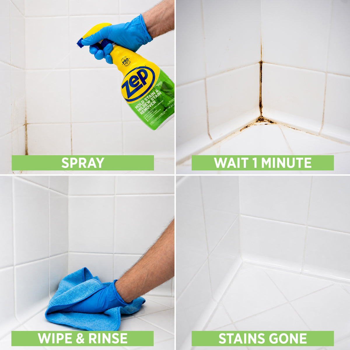 Zep Mold Stain and Mildew Stain Remover – Powerful Bleach Formula – 32 oz