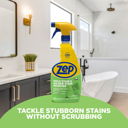 Zep Mold Stain and Mildew Stain Remover – Powerful Bleach Formula – 32 oz
