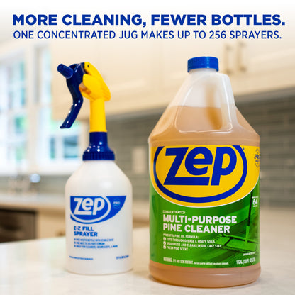 Zep Concentrated Multi-Purpose Pine Cleaner – Cut Grease & Deodorize in One Step – 1 Gallon with Zep E-Z Fill Sprayer 2-Pack – Bundle