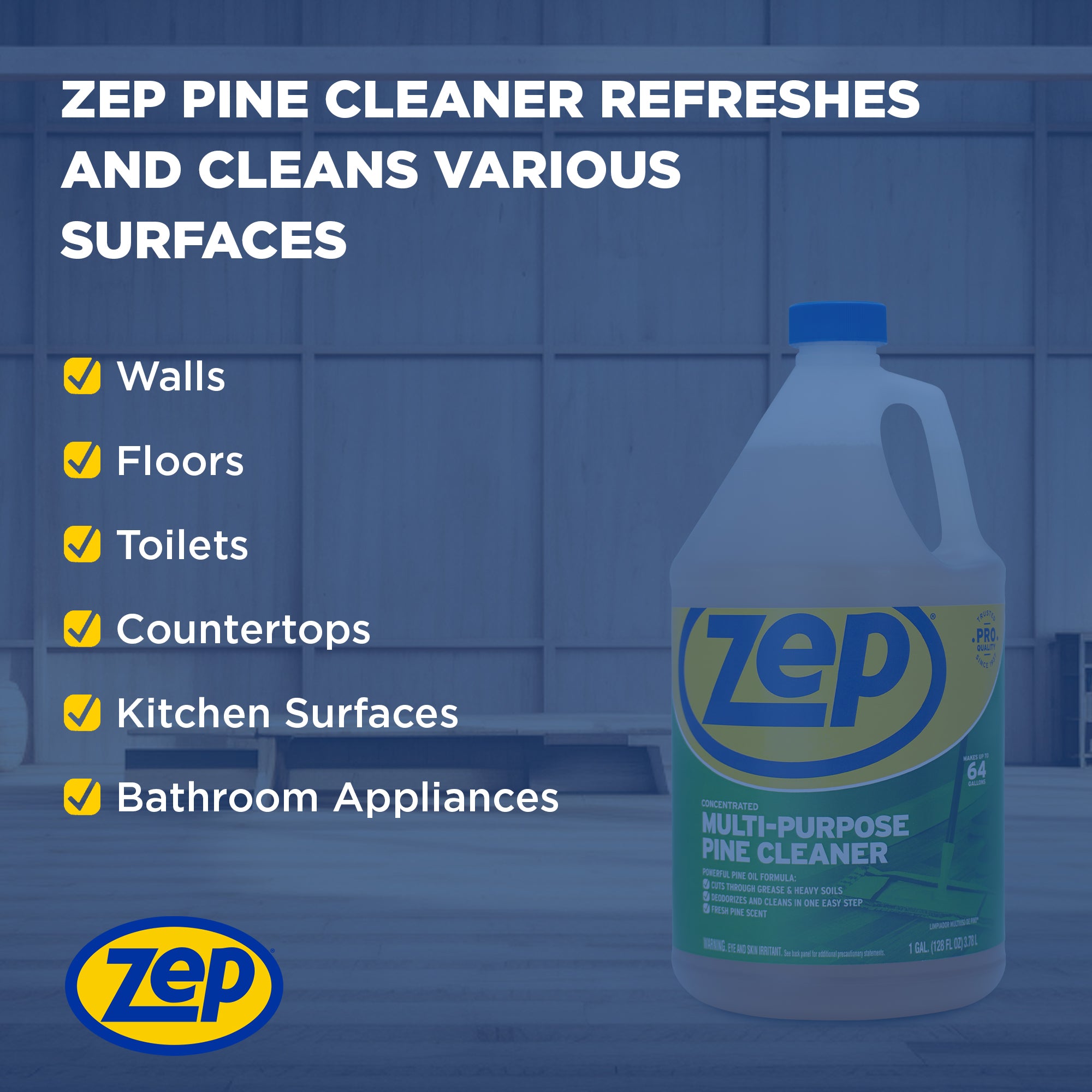 Zep Concentrated Multi-Purpose Pine Cleaner – Deodorize and Clean