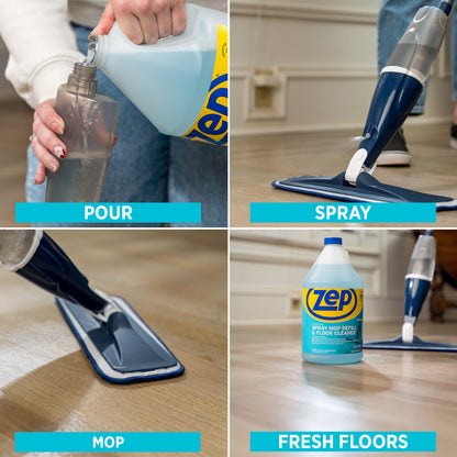 Zep Ready-To-Use Spray Mop Refill & Floor Cleaner – Streak-Free Multi-Surface Cleaner – 1 Gallon