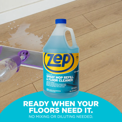 Zep Spray Mop Refill & Floor Cleaner – Streak-Free Shine for Hard Floors – 1 Gallon with Zep E-Z Fill Sprayer 2-Pack – Bundle