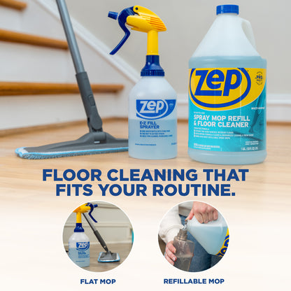Zep Ready-To-Use Spray Mop Refill & Floor Cleaner – Streak-Free Multi-Surface Cleaner – 1 Gallon