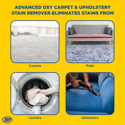 Zep Advanced Oxy Carpet & Upholstery Stain Remover – Targets Deep Stains and Odors – 32 oz