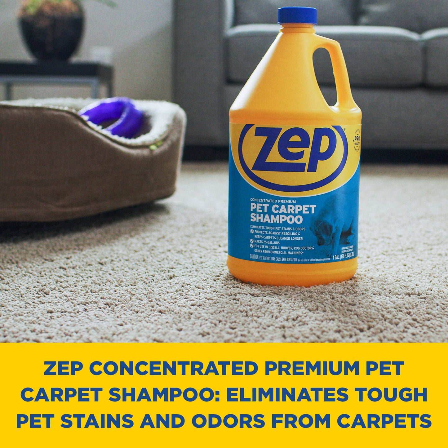 Zep Pet Carpet Shampoo Concentrate – Eliminates Pet Stains & Odors – 1 Gallon