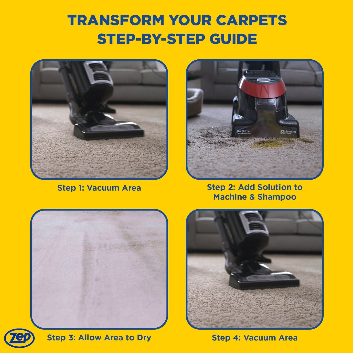 Zep Pet Carpet Shampoo Concentrate – Eliminates Pet Stains & Odors – 1 Gallon