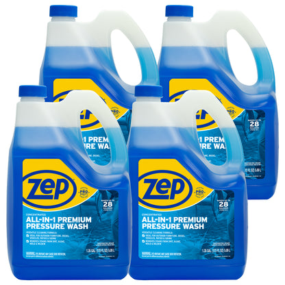 Zep All-In-1 Pressure Wash Cleaner – Cleans Outdoor Surfaces – 1.35 Gallon
