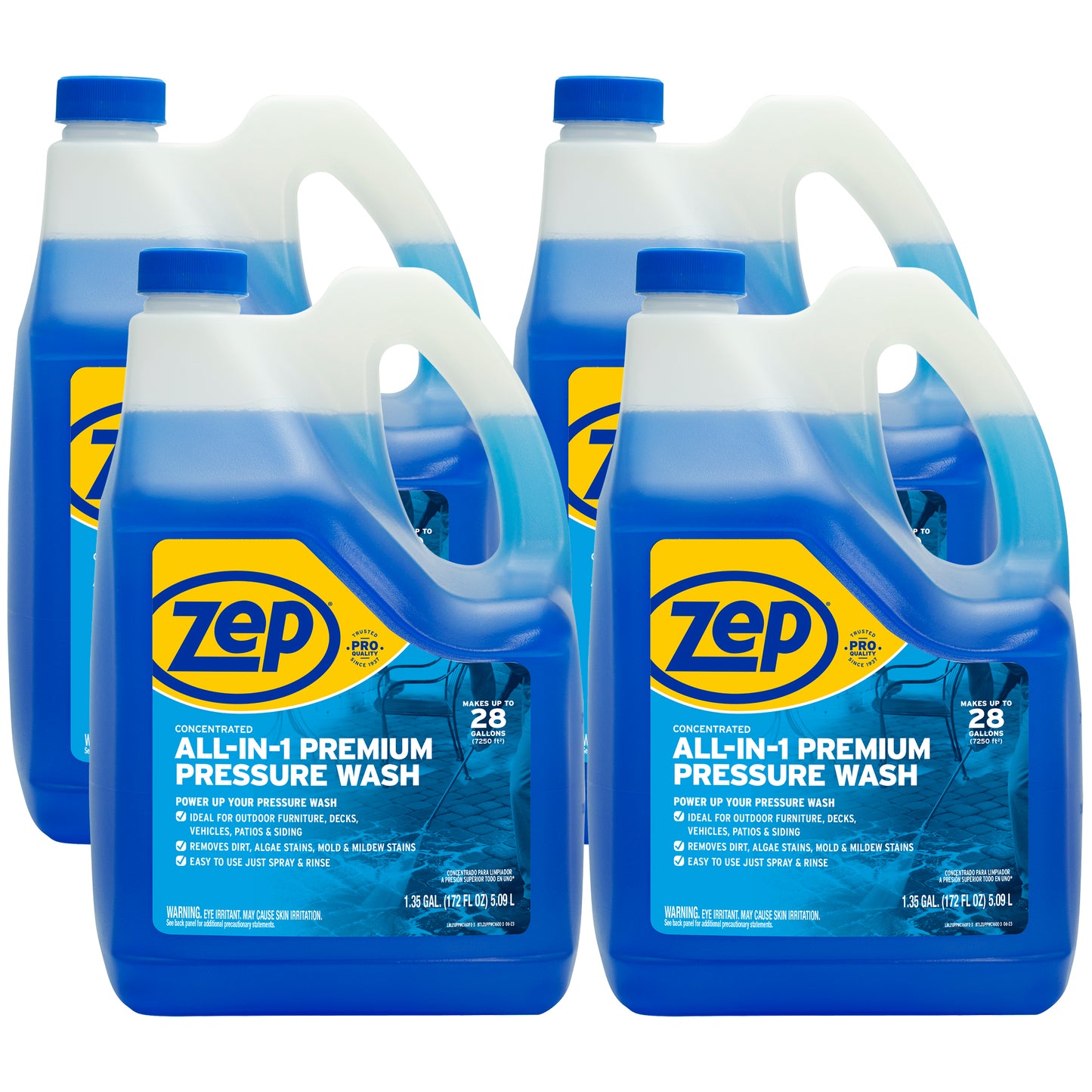 Zep All-In-1 Pressure Wash Cleaner – Cleans Outdoor Surfaces – 1.35 Gallon
