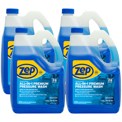 Zep All-In-1 Pressure Wash Cleaner – Cleans Outdoor Surfaces – 1.35 Gallon