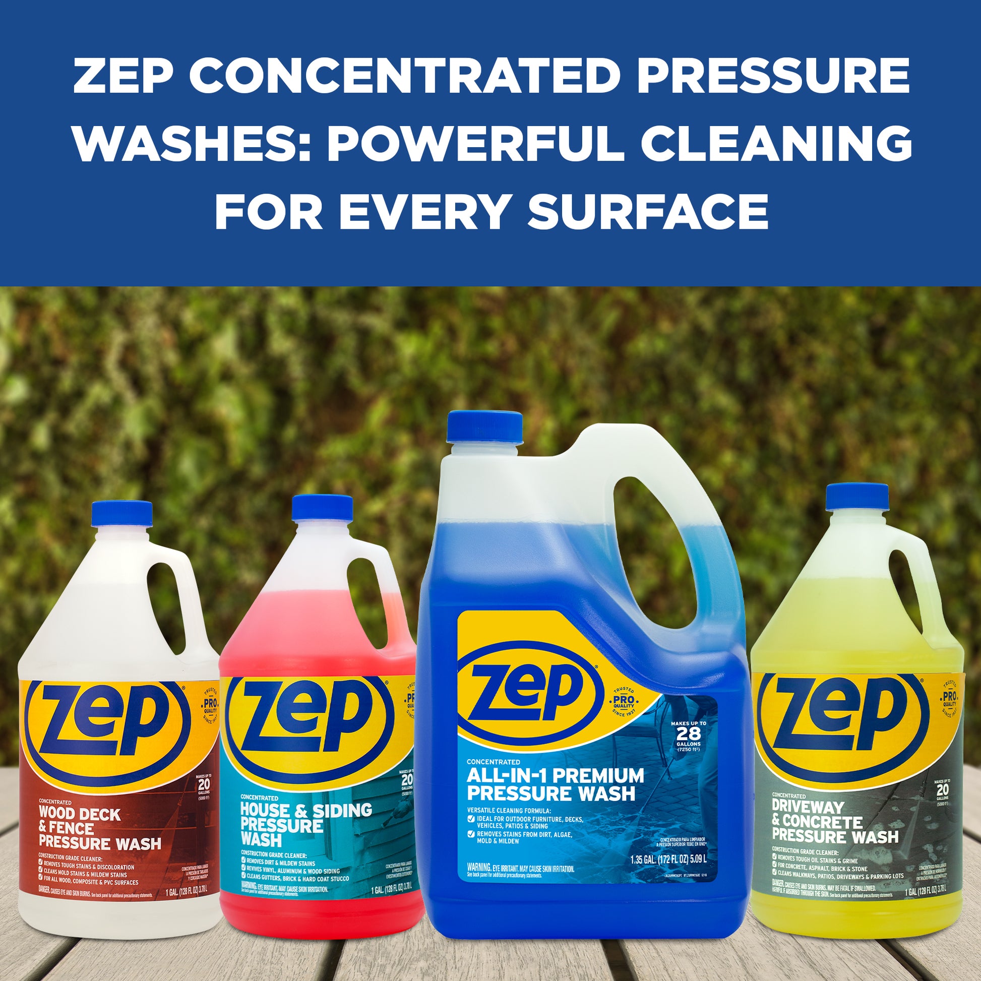 Zep All-In-1 Pressure Wash Cleaner – Cleans Outdoor Surfaces