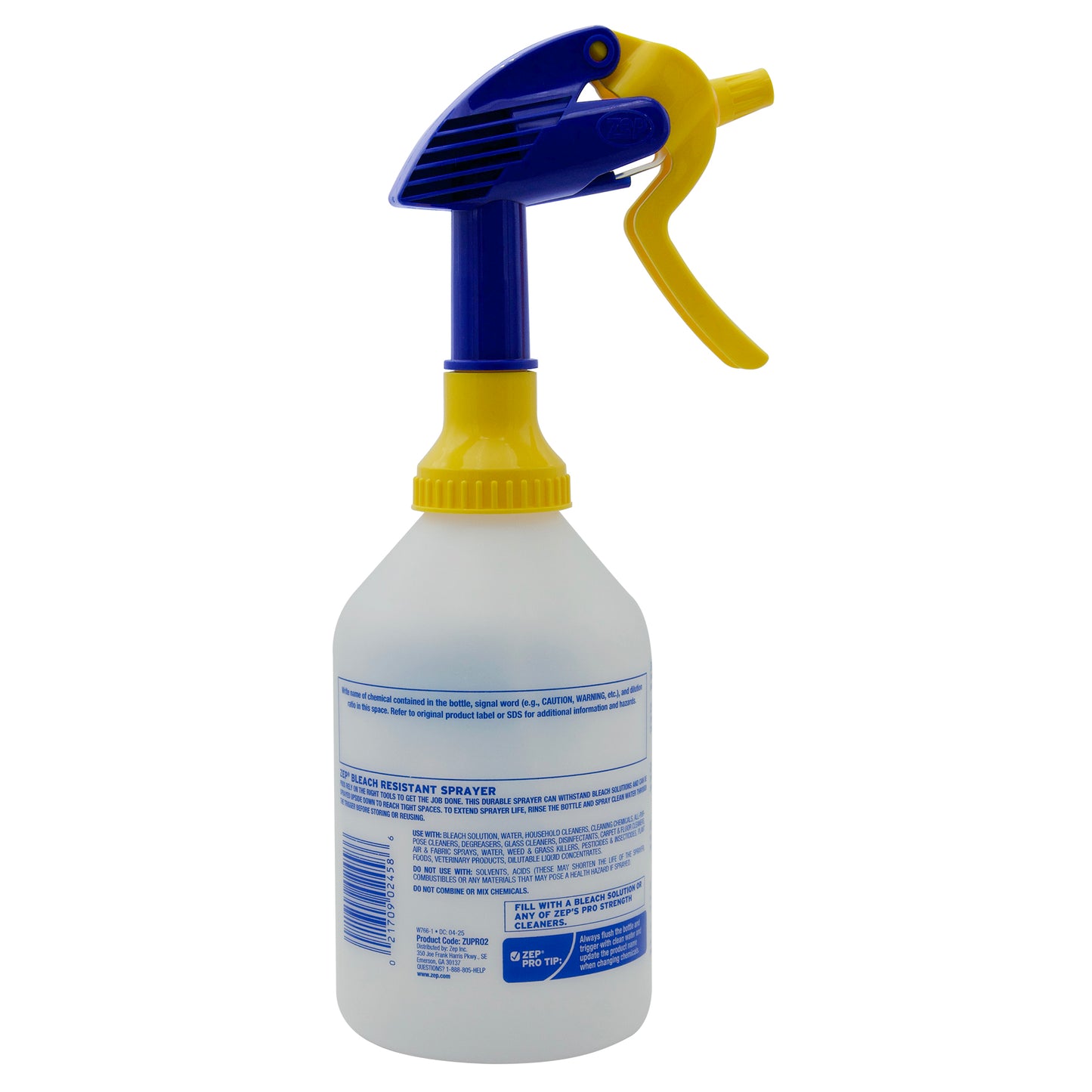 Zep Bleach Resistant Sprayer – Holds Chemicals including Bleach – 32 oz