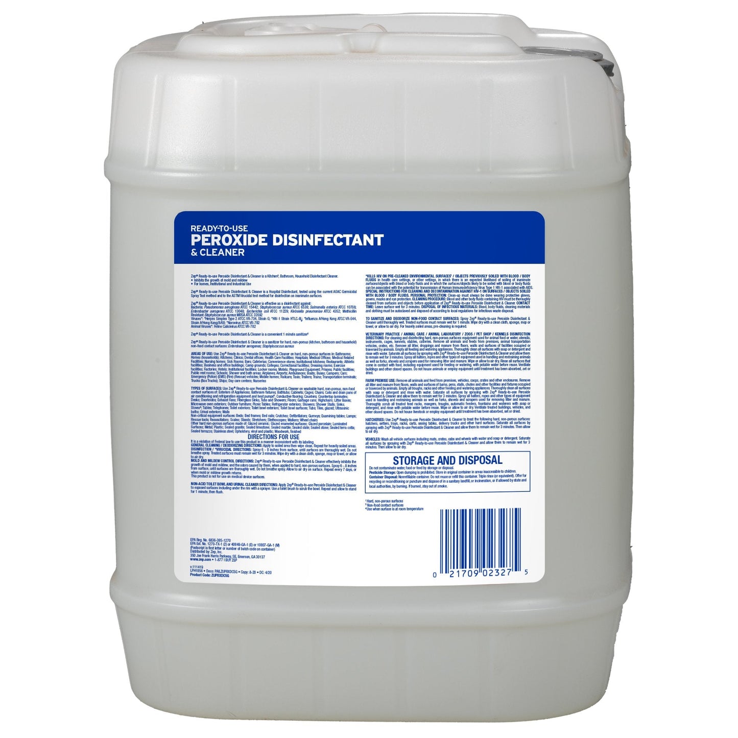 Peroxide Disinfectant and Cleaner - 5 Gallon