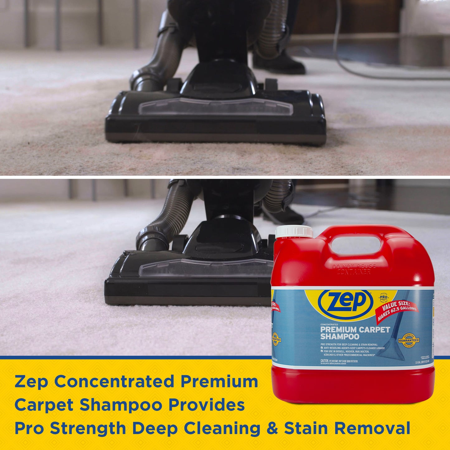 Zep Premium Carpet Shampoo Concentrate – Renews Soiled Carpets – 2.5 Gallon