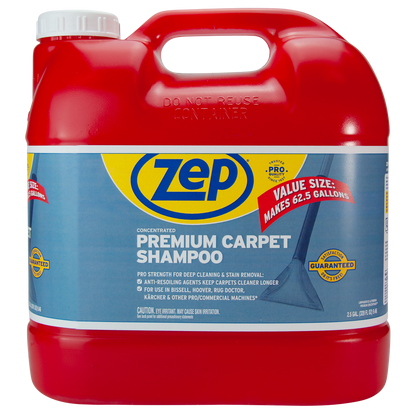 Zep Premium Carpet Shampoo Concentrate – Renews Soiled Carpets – 2.5 Gallon