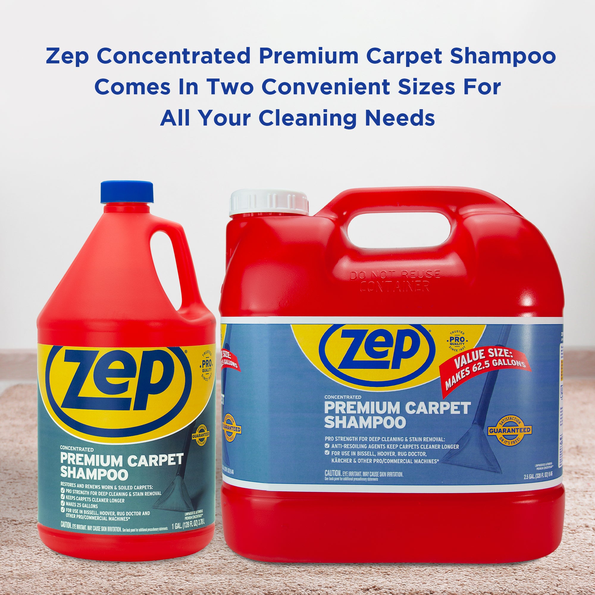 Zep Premium Carpet Shampoo Concentrate – Renews Soiled Carpets