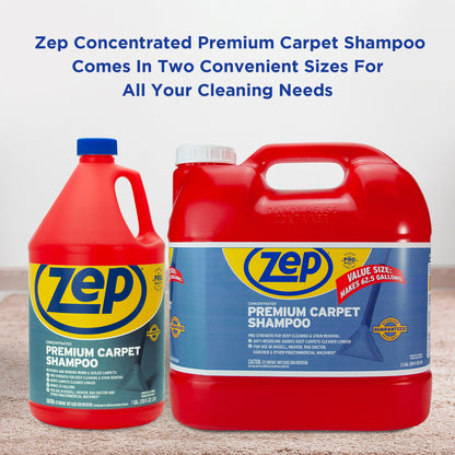 Zep Premium Carpet Shampoo Concentrate – Renews Soiled Carpets – 2.5 Gallon