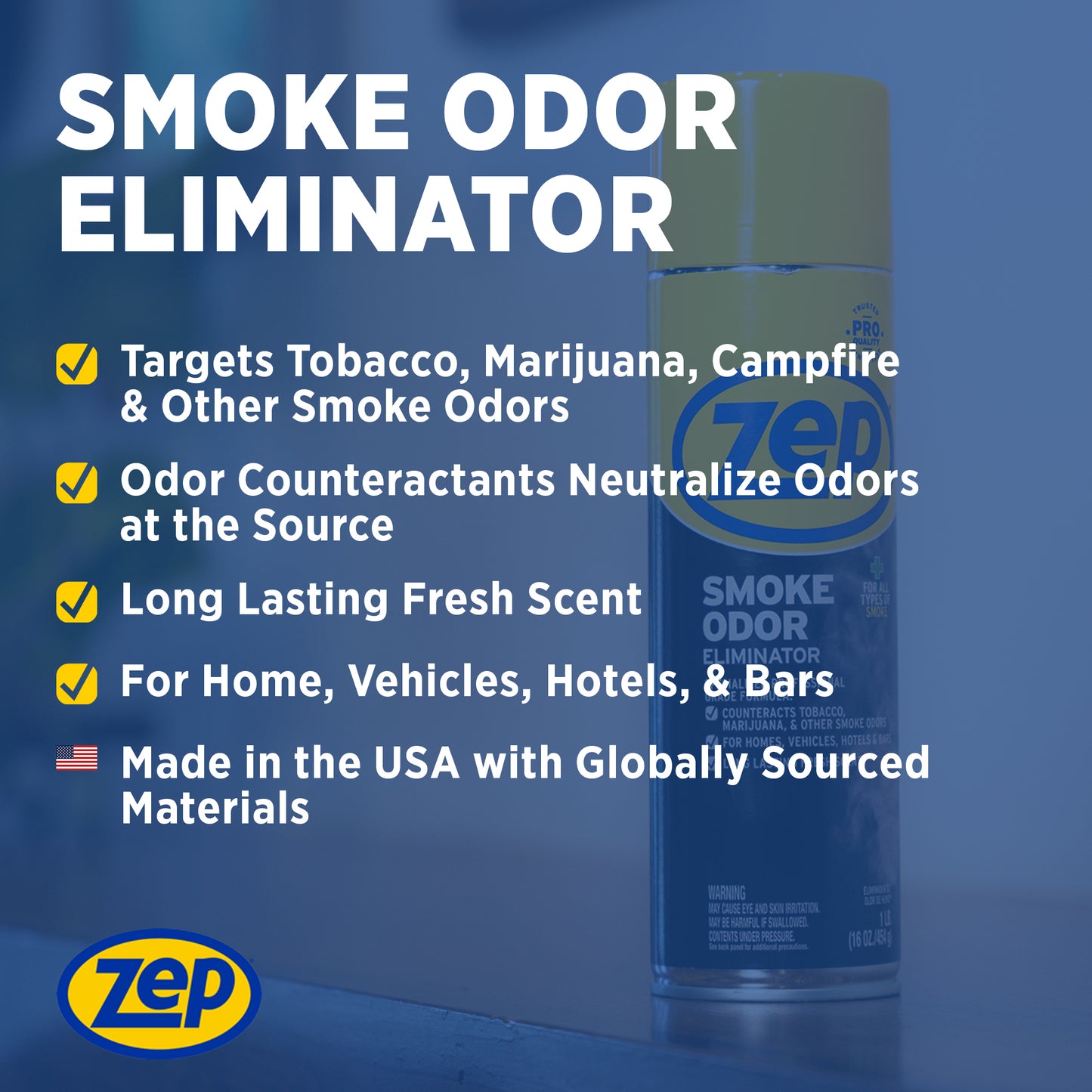 Zep Smoke Odor Eliminator – Neutralizes Smoke Odors – 16 oz.