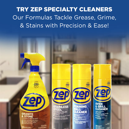 Zep Stainless Steel Cleaner and Polish – Removes Fingerprints and Water Spots – 14 oz