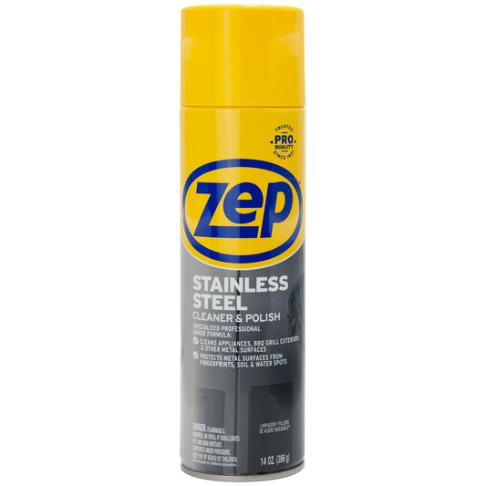 Zep Stainless Steel Cleaner and Polish – Removes Fingerprints and Water Spots – 14 oz