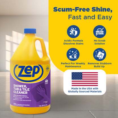 Zep Shower, Tub & Tile Cleaner – Eliminates Hard Water Stains – 1 Gallon