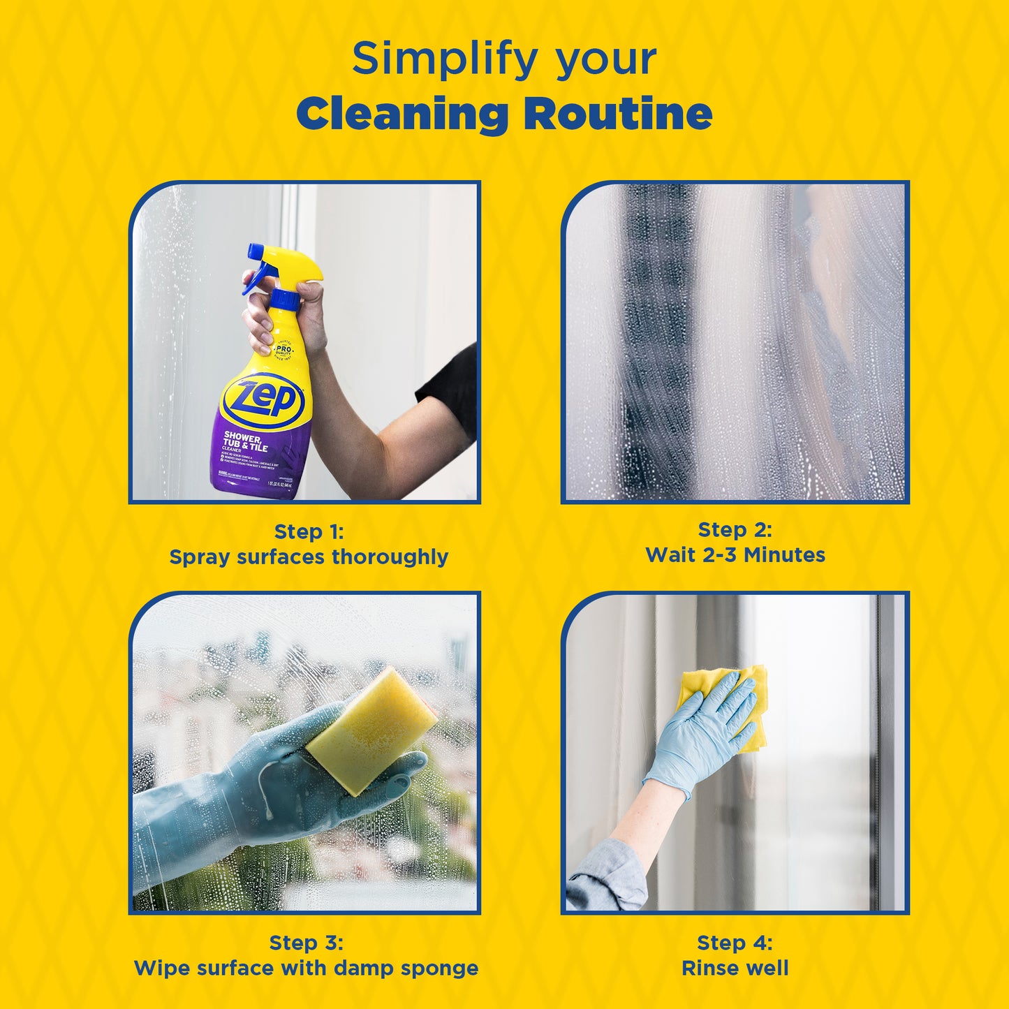 Zep Acidic Toilet Bowl Cleaner - Removes Hard Water Stains (Case of 4) with Zep Shower, Tub & Tile Cleaner – Eliminates Hard Water Stains (Case of 4) Bundle