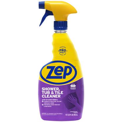 Zep Acidic Toilet Bowl Cleaner - Removes Hard Water Stains (Case of 4) with Zep Shower, Tub & Tile Cleaner – Eliminates Hard Water Stains (Case of 4) Bundle